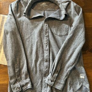 American Eagle Gray Button-Up Shirt